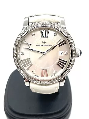 David Yurman Steel Mother Of Pearl Diamond Strap Watch- A-05409 • $15.50