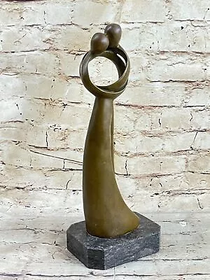 Abstract Modern Art Bronze Sculpture | Kissing Couple Figurine Handcrafted Deal • $169