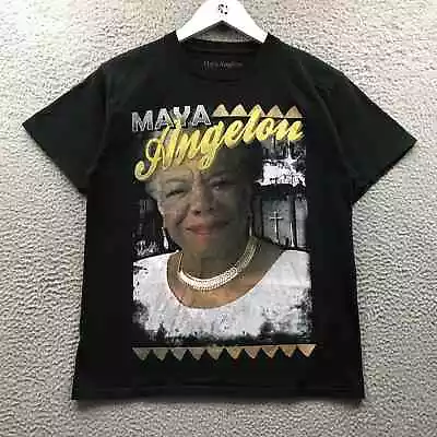 Maya Angelou T-Shirt Men's Large L Short Sleeve Graphic Crew Neck Black • $9.99