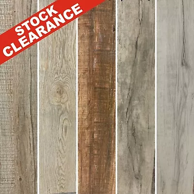 £1 • Buy Luxury Wood Effect Ceramic Floor & Wall Tiles Planks Tile Oak Ash Grey Mahogany