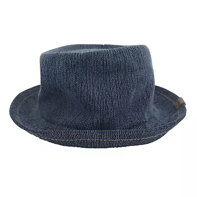 Kangol Indigo Mowbray Blue Crushable Fedora Hat K3157HT Fabric Mens Small • $79.99