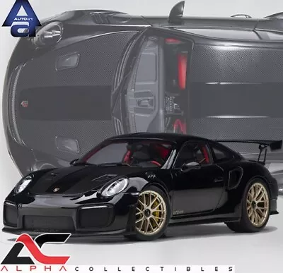 Autoart 78186 1:18 Porsche 911 (991.2) Gt2 Rs Weissach Package (black) • $209