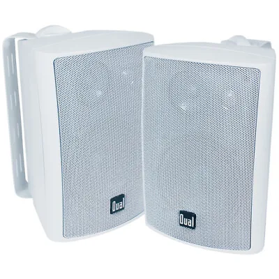 Dual 3-Way Wired Indoor/Outdoor White Speakers (PAIR) • $42.90