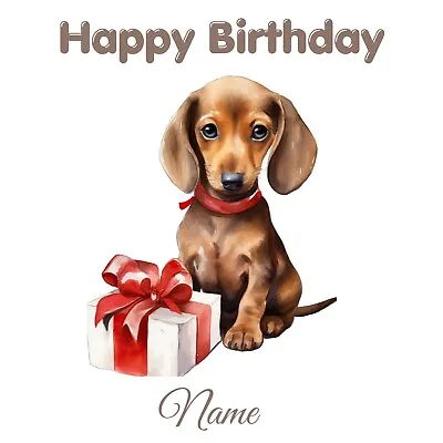 Personalised Dachshund Puppy Dog Birthday Greetings Card • £3.49