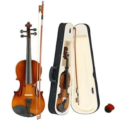 Size 3/4 Perfect Acoustic 11-12 Years Old Kids Violin+Case+Bow+Rosin Natural • $44.99