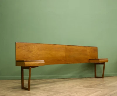£599 • Buy Mid Century Teak Headboard With Pair Bedside Cabinets From White & Newton, 1960s