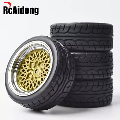 1:10 On Road Tires Wheel Rims For 1/16 Scale RC Rally Car Kyosho Traxxas Tamiya • $19.96