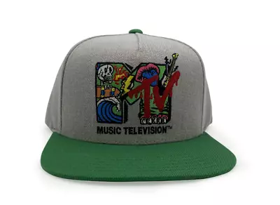 Men's MTV Baseball Cap Hat Grey & Green One Size NEW • $12