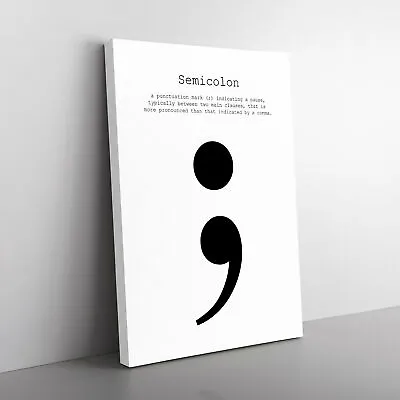£19.95 • Buy Semicolon Typography Canvas Wall Art Painting Framed Decor Poster Print Picture