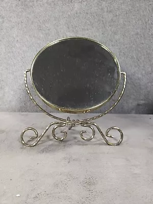 Vintage Vanity Makeup Dual Sided Plain Magnifying 5 Inch Mirror With Stand • $19.98