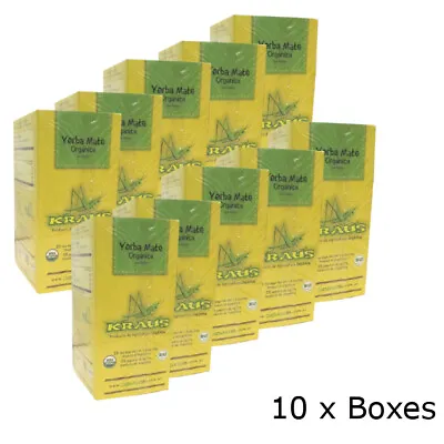 Kraus Organic Yerba Mate Teabags Unsmoked (cocido) Argentina (10 Packs Of 25) • £38.98