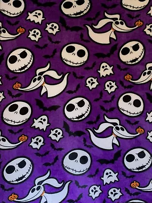 DISNEY - Nightmare Before Christmas Plush Blanket 47x37 Purple Soft • $14.74