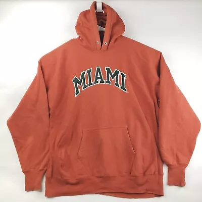 Steve & Barrys Miami Hoodie Mens 2XL Orange Embroidered Long Sleeve Pullover • $33