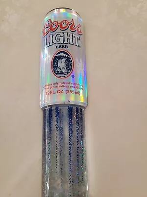 Vintage Rare 9  COORS LIGHT BEER TAP HANDLE -- Incandescent Silver Can Shape & G • $9.99