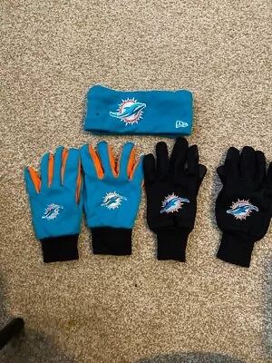 Miami Dolphins Headband Gloves Lot • $24.99