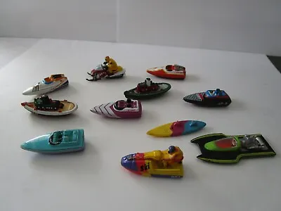 Lot Of 11 1990's Galoob Micro Machines Vehicles Speed Boat Tug Jet Skis  Etc • $17.97