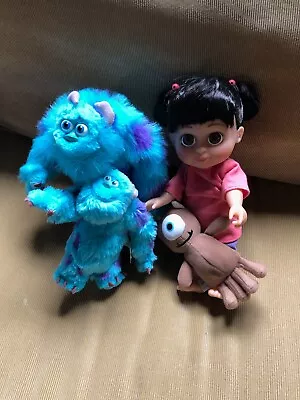 VINTAGE 2001 HASBRO MONSTERS INC. TALKING BOO DOLL-12  W/ Stuffed Sully Lot • $18.99