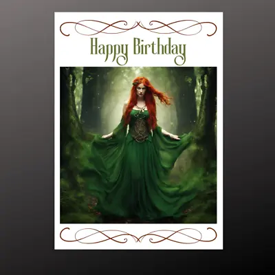 Birthday Card Personalise Option Seeded Goddess Brigid Celtic Pagan Wiccan • £2.99