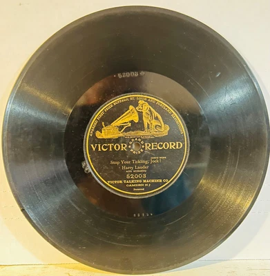 $3.99 • Buy 1906 VICTOR 52003 HARRY LAUDER Stop Your Tickling, Jock! Single Sided 78