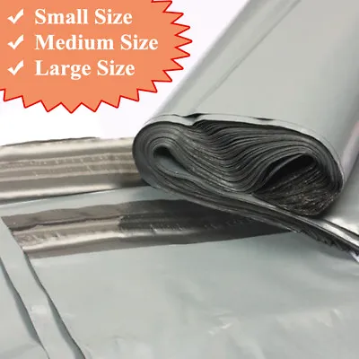 Mailing Bags Small Medium Large Grey Plastic Postage Mailing Sacks Postal • £2.79