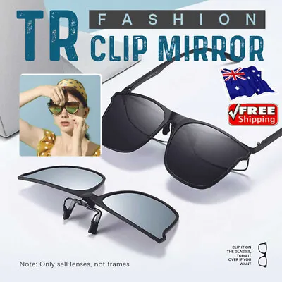 $10.99 • Buy Polarized TR Clip On Flap Up Mirror Sunglasses 180°Rotatable Mens Womens Fashion