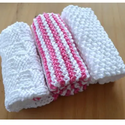 Knitting Pattern~ Large Cotton Kitchen Cloths / Dishcloths~ 3 Designs ~Cotton DK • £2.99