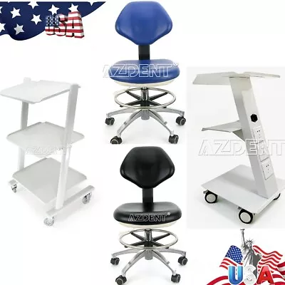 Medical Dental Trolley Built-in Socket Cart/Doctor Adjustable Stool Mobile Chair • $110.39