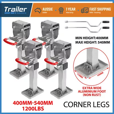 X4 Corner Legs Drop Down Stabilizers 400mm Handle 1200lbs Caravan Camper Trailer • $229