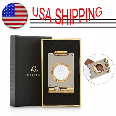 Galiner Stainless Steel Guillotine Cigar Cutter Punch Knife Scissors 2 In 1 Gift • $20.67