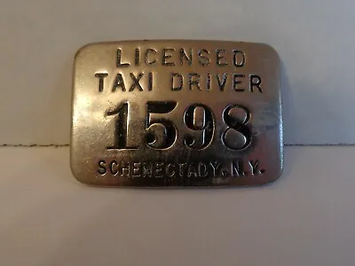 $34.99 • Buy Vintage Schenectady New York Taxi Driver License Badge 