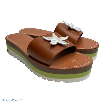 Miss Trish Of Capri Leather Slip On Platform Sandals 5.5 • $24.99