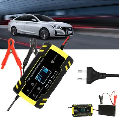 Car Automatic Smart Battery Charger Maintainer Pulse Repair LCD Display EU Plug • $35.80