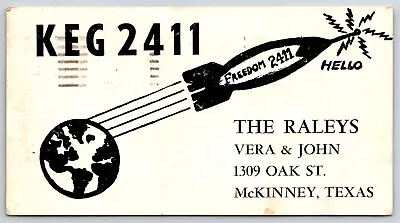 Postcard QSL Card McKinney TX Texas Raleys Family • $9.87