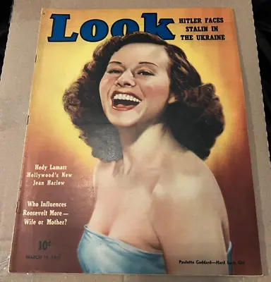 Vintage Look Magazine March 14 1939  Adolph Hitler Paulette Goddard  Very Nice • $35