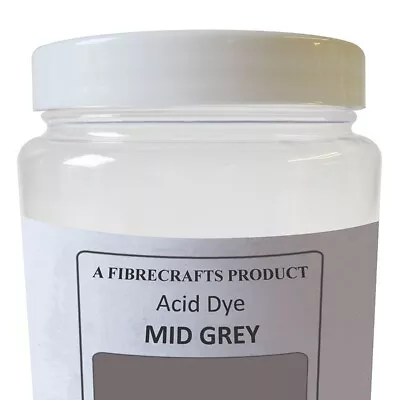 50g Fibrecrafts Acid Dye - Mid Grey- 100% Dye Stuff For Silk Wool Nylon • £7.75