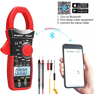 Digital Multimeter Clamp Meter 6000 Counts AC/DC Volt Amp Ohm Temperature Tester • $53.89