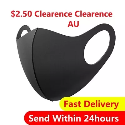 Unisex Washable Black Fashion Face Mouth Mask Cover Protective Masks Reusable • $1.35