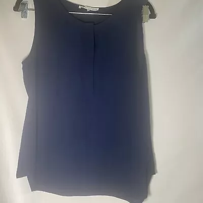 Violet & Claire Royal Blue Sleeveless Blouse V-neck Top  Womens Size Small  • $12