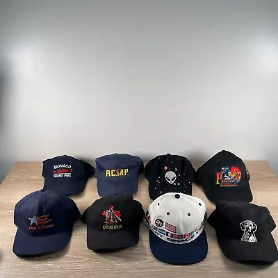 LOT Of 8 Vintage 90's Snapback Hats - Nasa Alien Disney Dalmation Monaco Vegas • $49.99