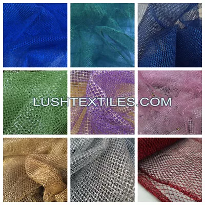 Metallic Mesh Glitter Net/Tulle Fabric Underskirt Dress Costumes Art Material  • £5.50