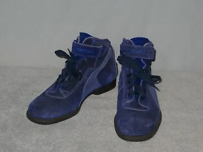 MOMO Design Blue Racing Shoes Women Suede Leather Boots Size 9.5 US / 40 Euro • $29.74