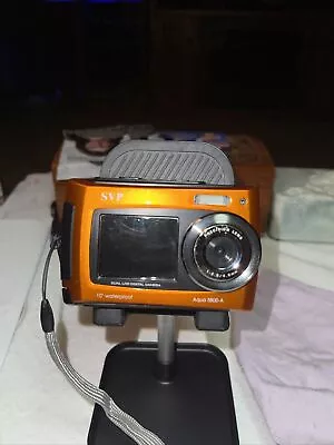 SVP Aqua 5800-A 18.0MP Dual Screen Waterproof Digital Camera Orange Great Cond. • $17.99