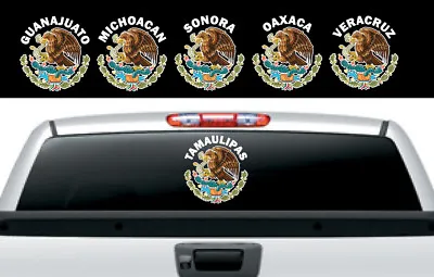 $4.99 • Buy Mexican Flag Eagle States  Aguila Decal Car Window Laptop Vinyl Sticker  Escudo 