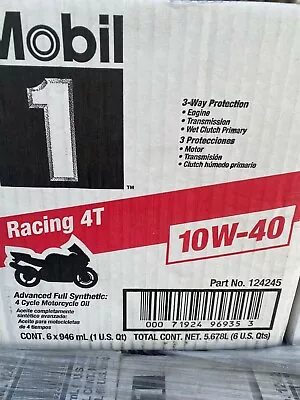 Mobil 1 Racing 4T Full Syn Motorcycle Oil 10W-40 1 Qt Case Of 6 • $74.40