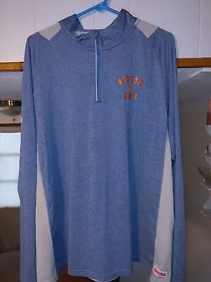 Stitches Size XXL Gray/Blue NY Mets Raglan Quarter-Zip Jacket Pullover Used • $14.99