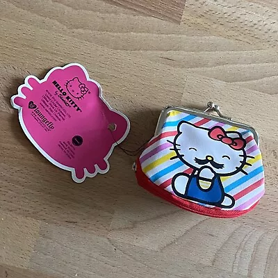 Hello Kitty Loungefly Rainbow Stripe Mustache Coin Purse New • $20