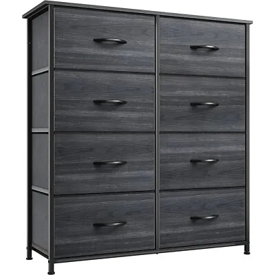 $86.99 • Buy 8-Tier Drawers Nightstand Chest Dresser Organizer Storage Bedroom Cabinet Black