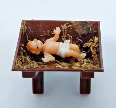 Nativity Friedel West Germany Baby Manger Jesus Painted Plastic Figure Vintage • $19.99