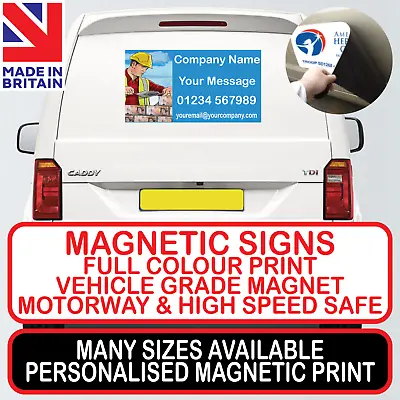 1x MAGNETIC SIGN MOTORWAY GRADE VEHICLE VAN CAR FULL COLOUR PRINTED STICKER • £8.99