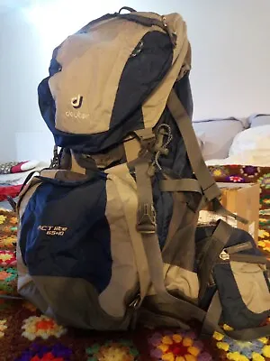 Deuter Act Lite 65 +10 Rucksack Framed Hiking Backpack Blue & Gray • $75